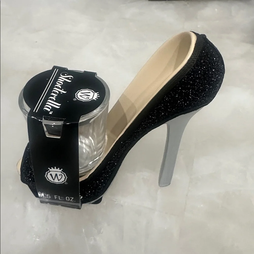 Brand New - Shot Glass - Black Glitter Women's Heels